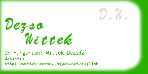 dezso wittek business card